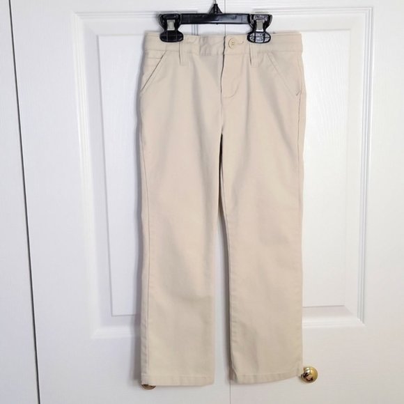 Cat & Jack School Uniform Pants Adjustable Waist Beige 5 New - Picture 10 of 12